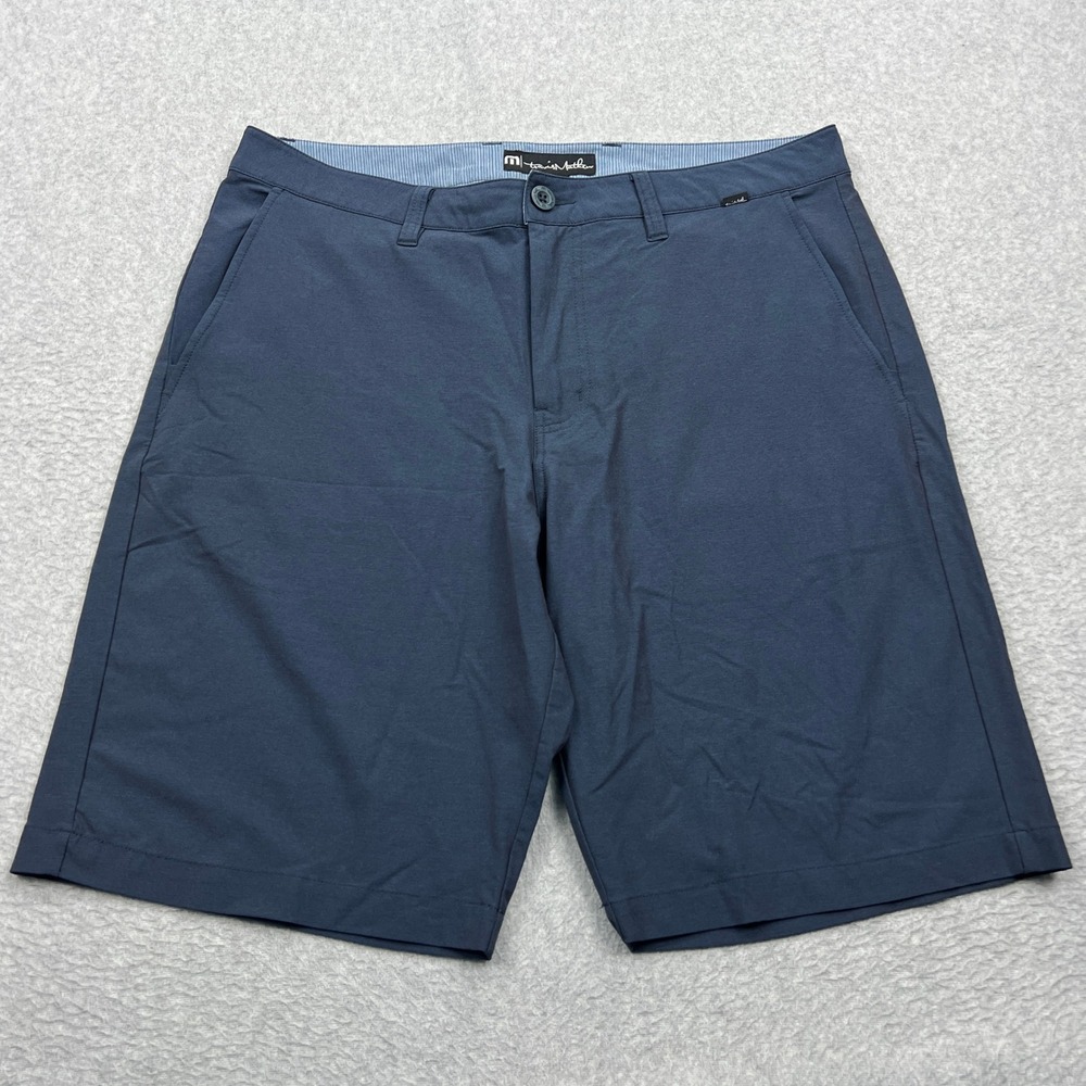 TravisMathew Golf Shorts Mens 34 Blue Heathered Stretch Performance Stretch
